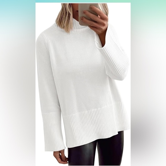Oversized Turtleneck Sweaters Long SleeveJumper Ribbed Knit Pullover Tops M - Picture 1 of 3